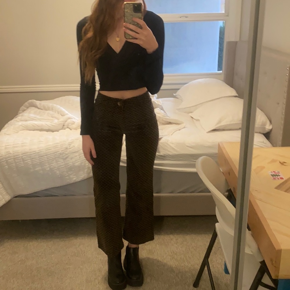 Urban printed velvet pants